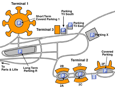 Plan de l'aroport de Roissy