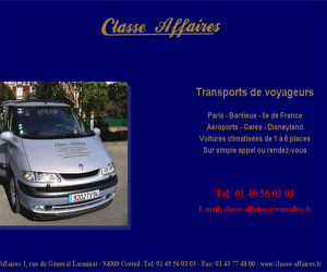 Classe Affaires - Service de transport de personnes